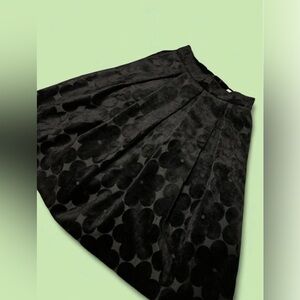 Black velvet burn out pleated mini skirt. Fully lined. Orla Kiely. Xsmall.